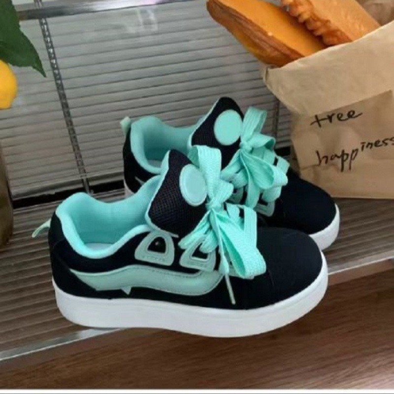 Badminton Korea - 2025 Neue Schwarze Damen-Vulkanisierschuhe Lässige Plateau-Sneaker