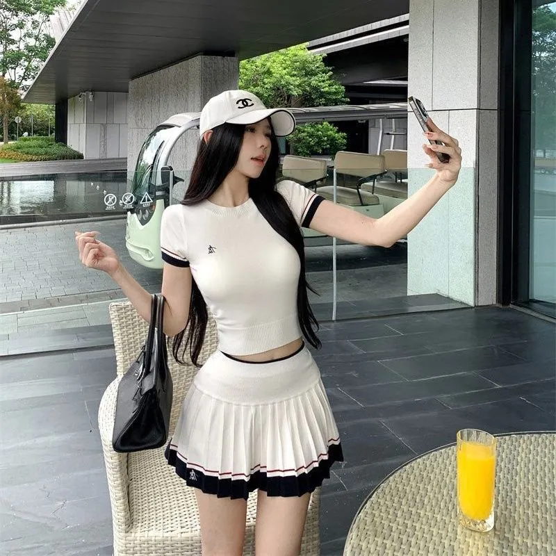 Badminton Korea - Koreanischer Sommer-Zweiteiler: Lässiger Tennis- und Golf-Sportanzug,