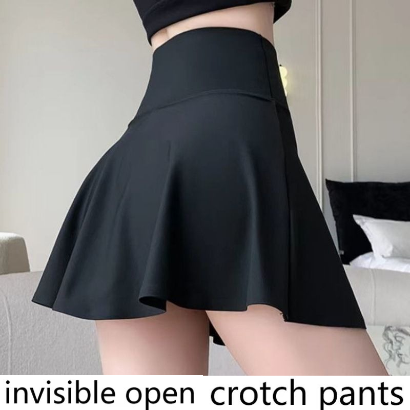 Badminton Date - Unsichtbare Schritthose, sommerliche, zweiteilige Sportrockhose, hochtailliert,